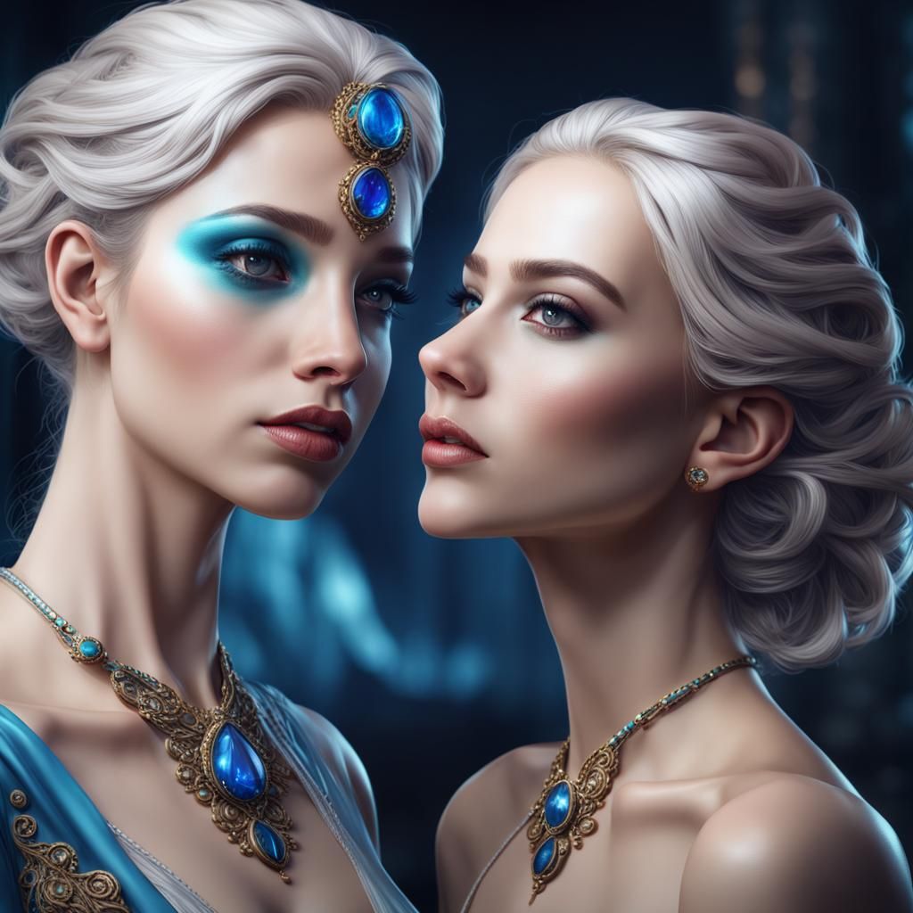 Elegant Woman Portrait in Detailed Matte Painting Style