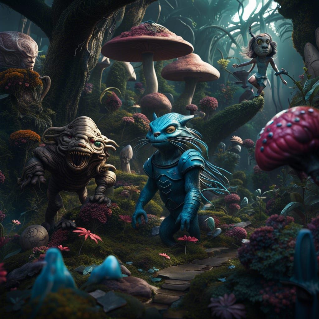 Alice in Wonderland Meets Alien vs Predator