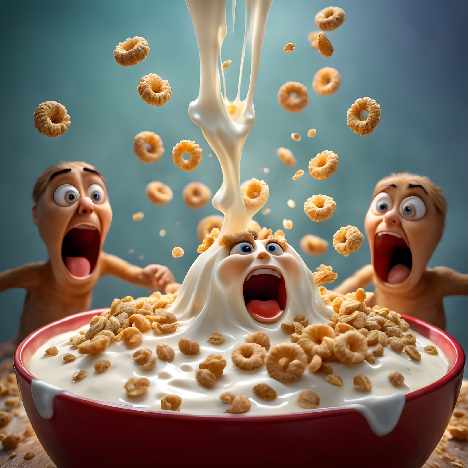 Cereals in Panic, Scream in Fear, in Vibrant HDR