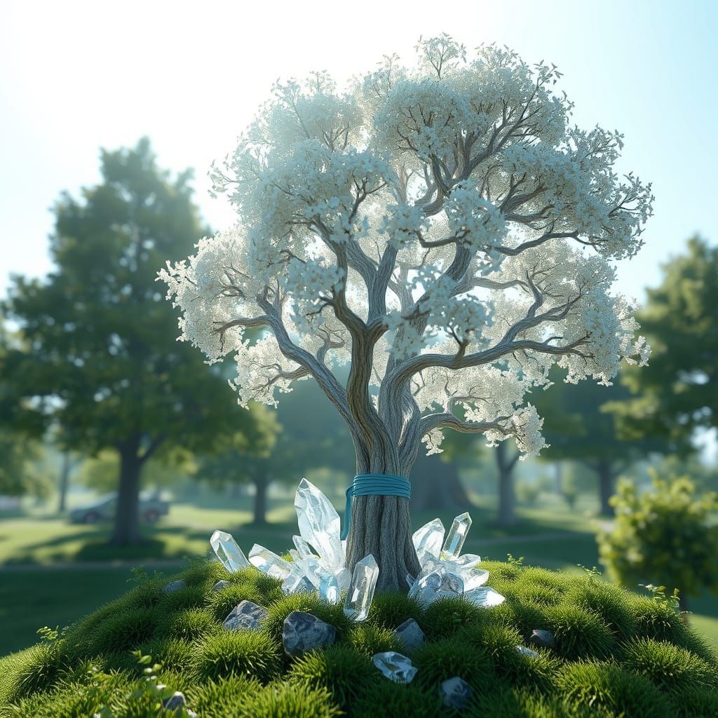 Epic 3D Masterpiece of a Crystal Tree in Vibrant HDR