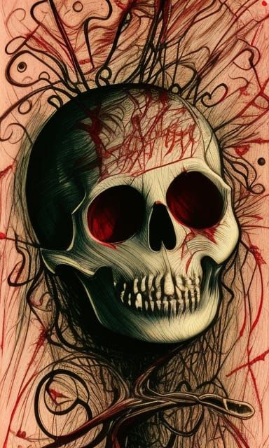 Occult Medical Horror: Skull Balloons in Dark Art