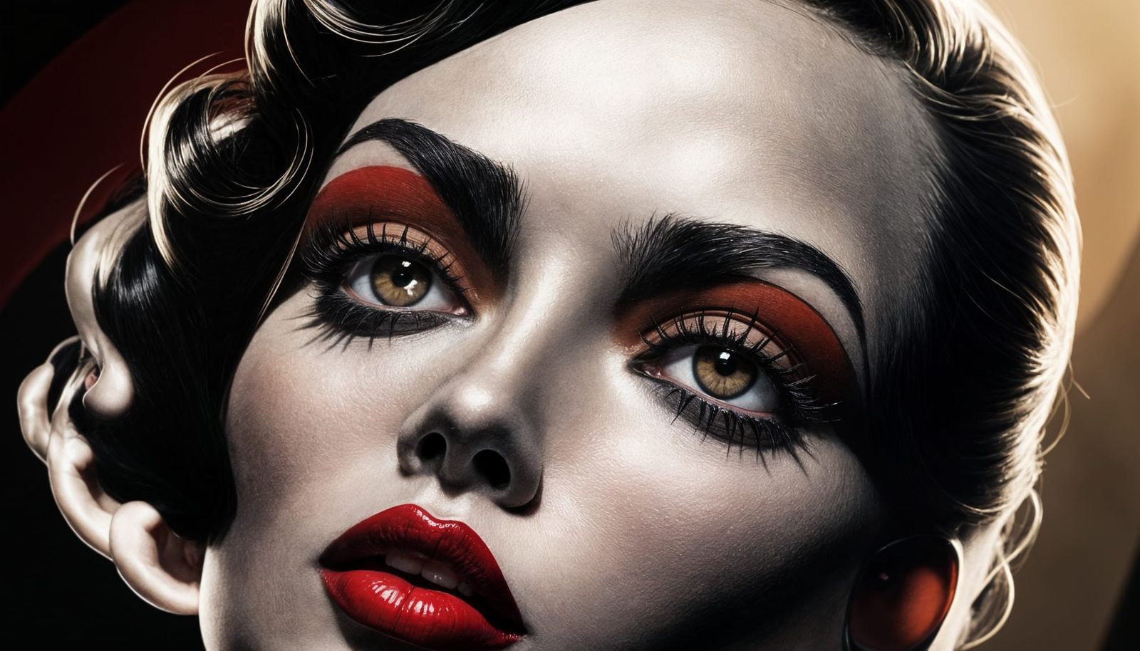 Noir Burlesque Mannequin in Comic Art Style