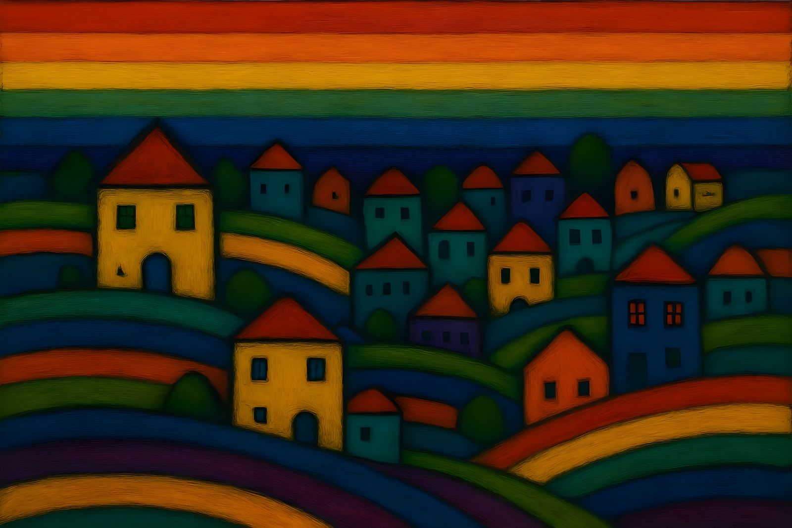Colorful Suburbs Inspired by Hundertwasser and Rothko