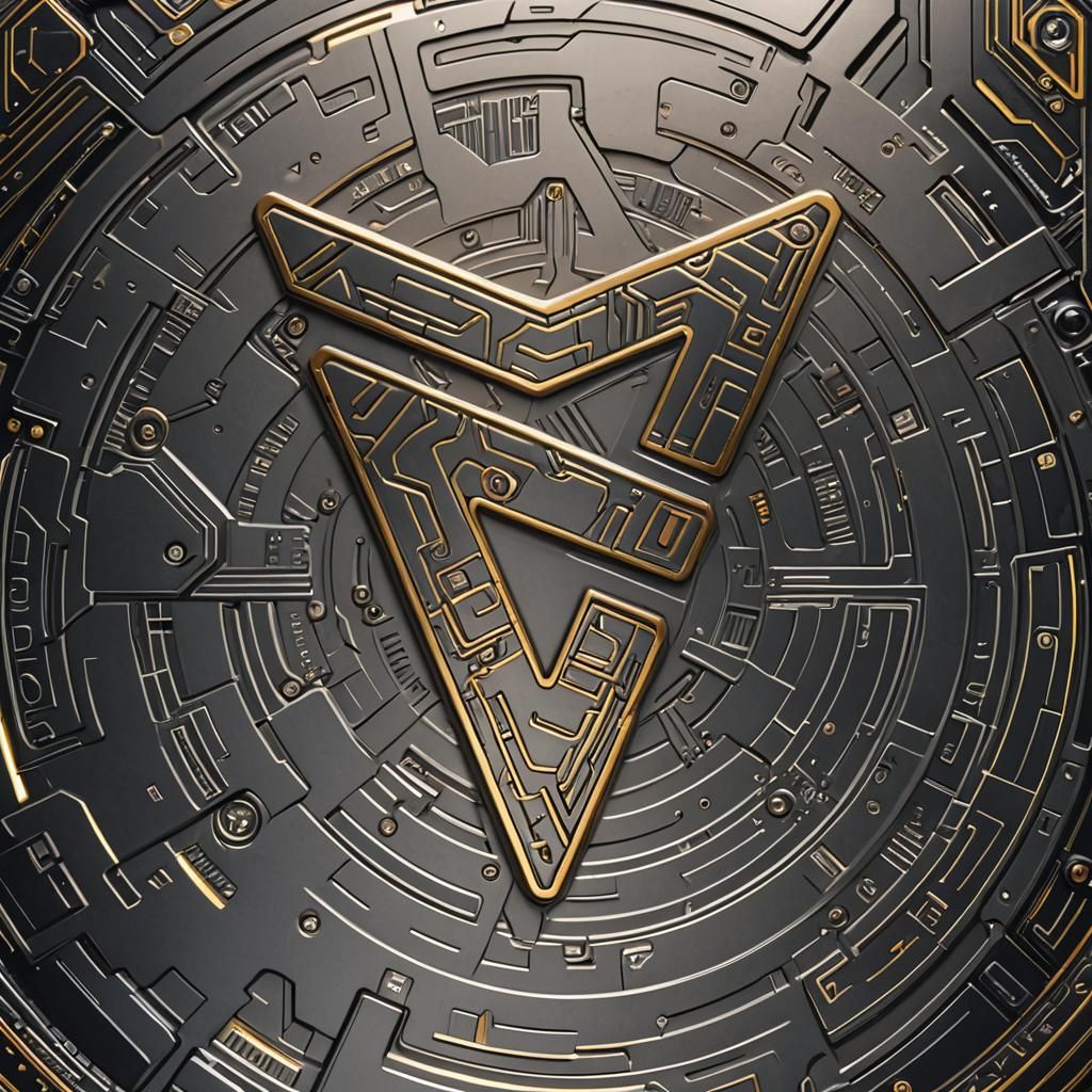 Sci-Fi Challenge Coin with Neon Circuitry