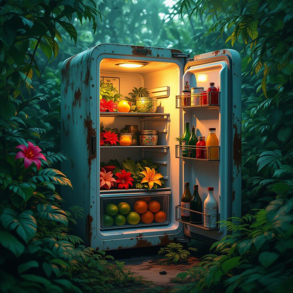 Jungle Inside Fridge: Digital Art