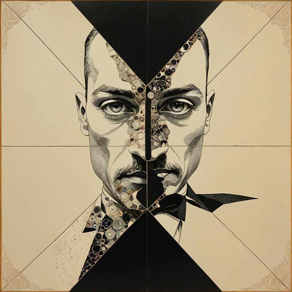 Surreal Art Nouveau Portrait Inspired by Tamara de Lempicka