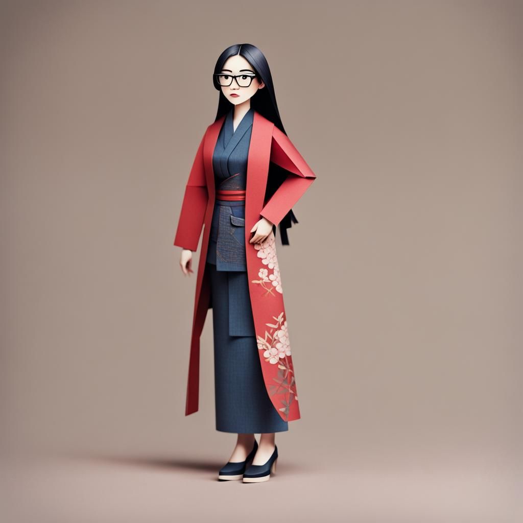 Paper Miniature of a Beautiful Chinese Woman