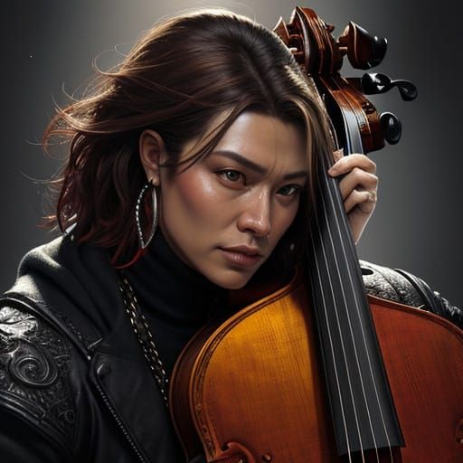 Hyperrealistic Orchestra Portrait in Vibrant Splash Art Styl...