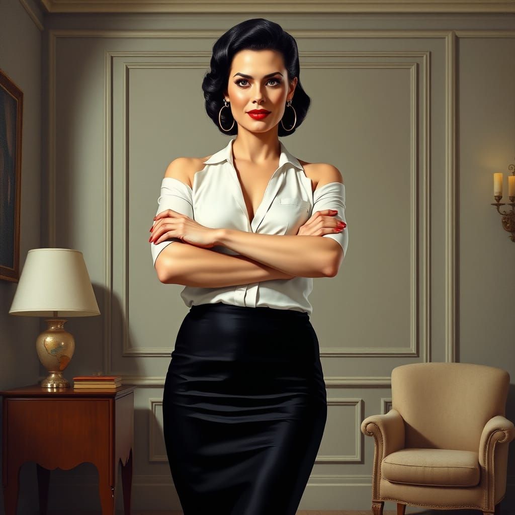 Feminine Power in a Luxurious Office Setting