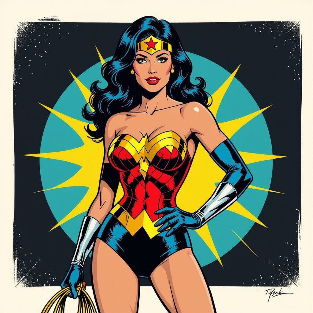 Wonder Woman Graphic Art in John Romita Sr Style