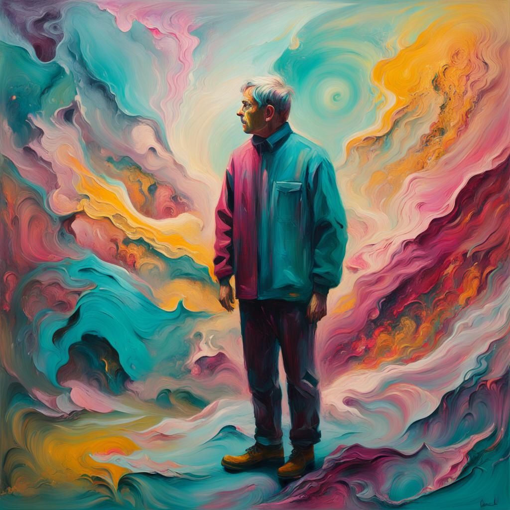 Surreal Fractal Landscape in Abstract Expressionist Style