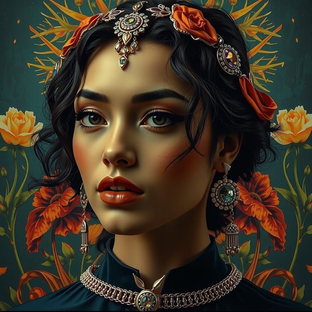 Psychedelic Garden Dreamscape with Bold Colors