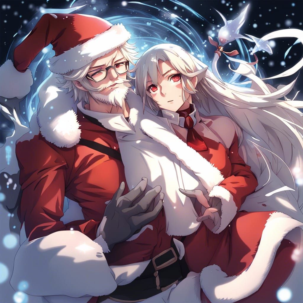 Demonic Santa Claus Teacher in Anime Style