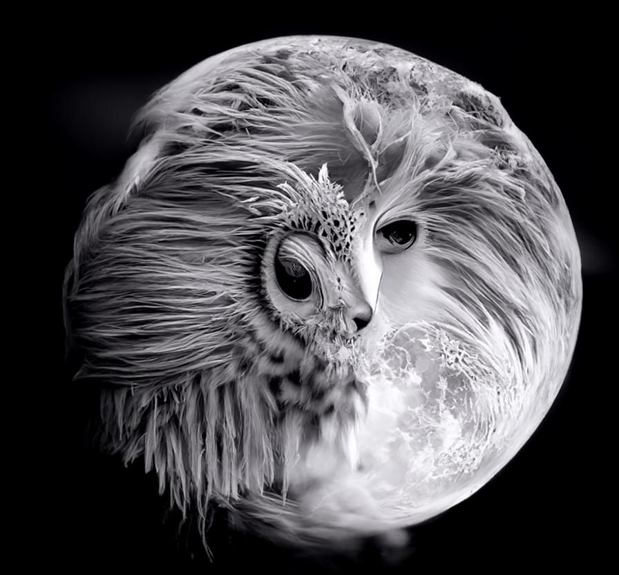 Mystical Owl Moon in Ethereal Photorealism