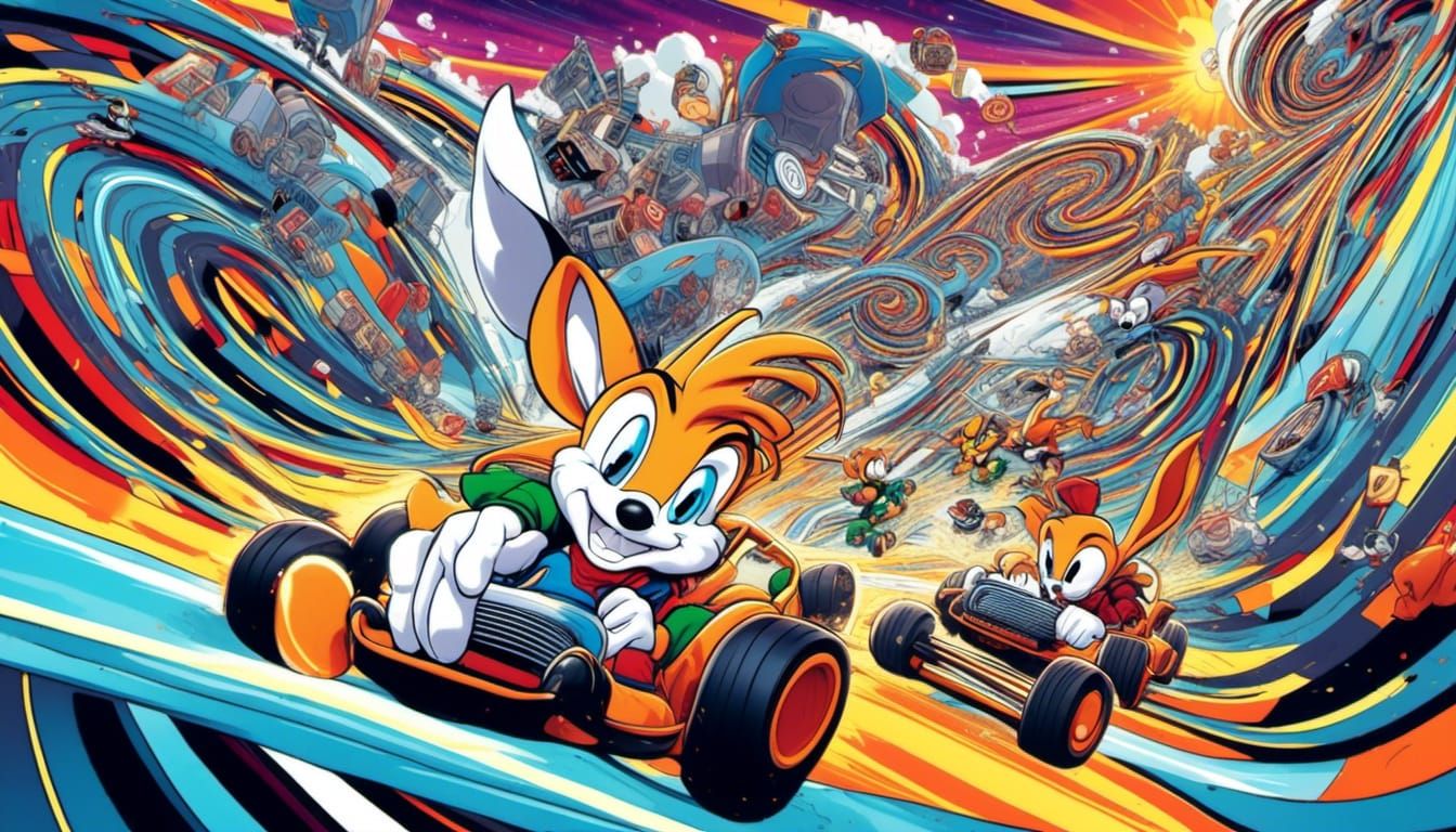 Bugs Bunny and Daffy Duck Go-Kart Race