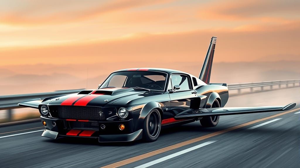 Futuristic GT500 Car-Plane Hybrid Taking Flight