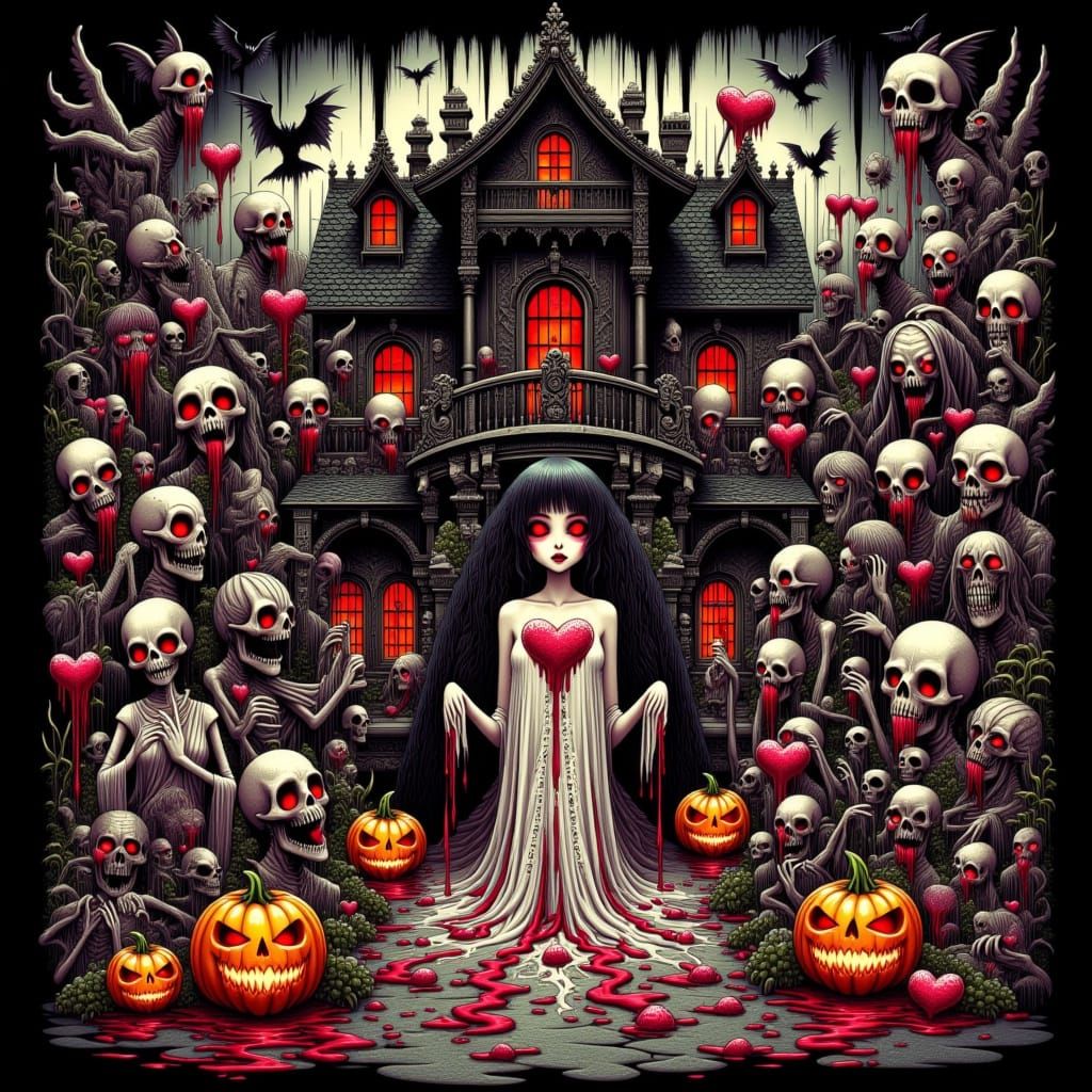Macabre Victorian Mansion: Valentine's Halloween Love