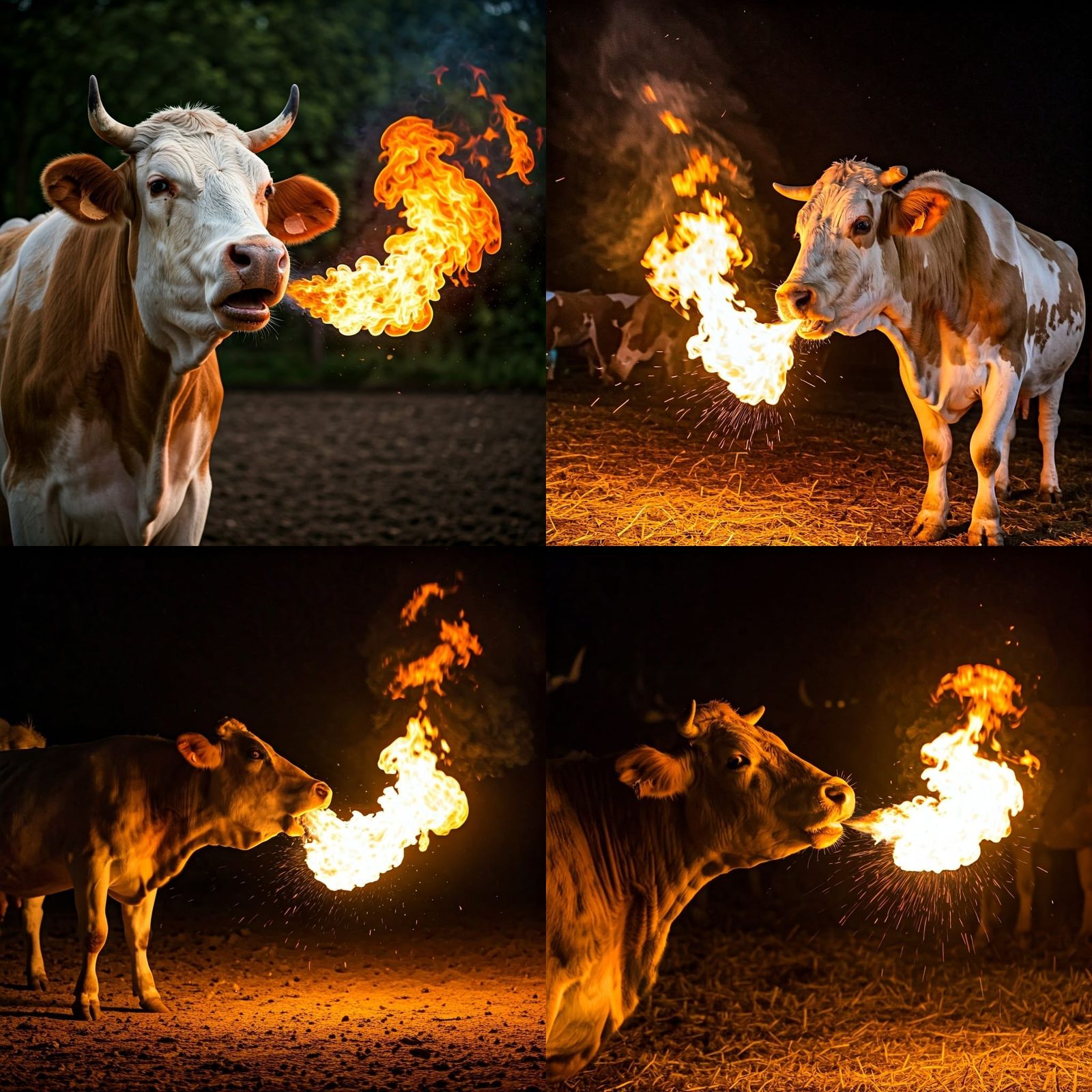 Cow Breathing Fire: A Surprising Image