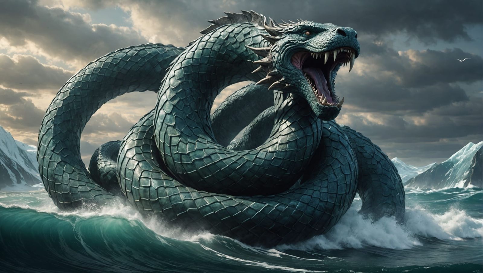 Jörmungandr: Norse Mythology World Serpent in 8K