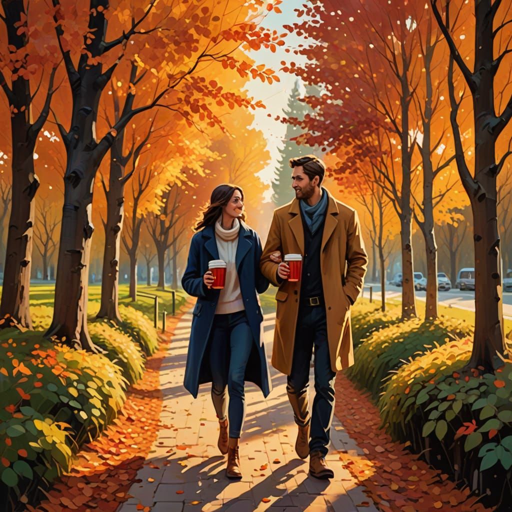 Cozy Autumn Stroll in Golden Light