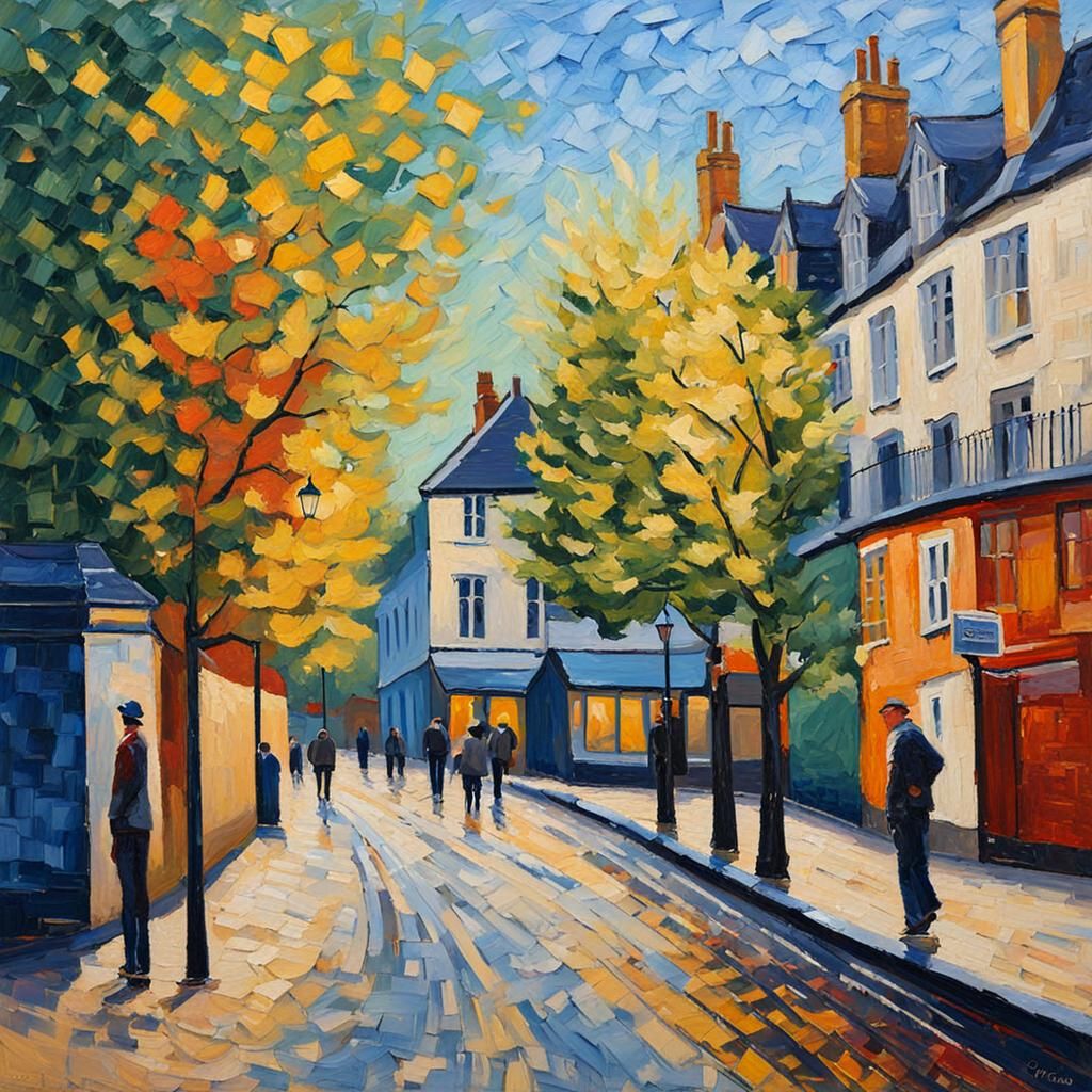 Oxford in Neo-Impressionistic Expressionist Oil Painting