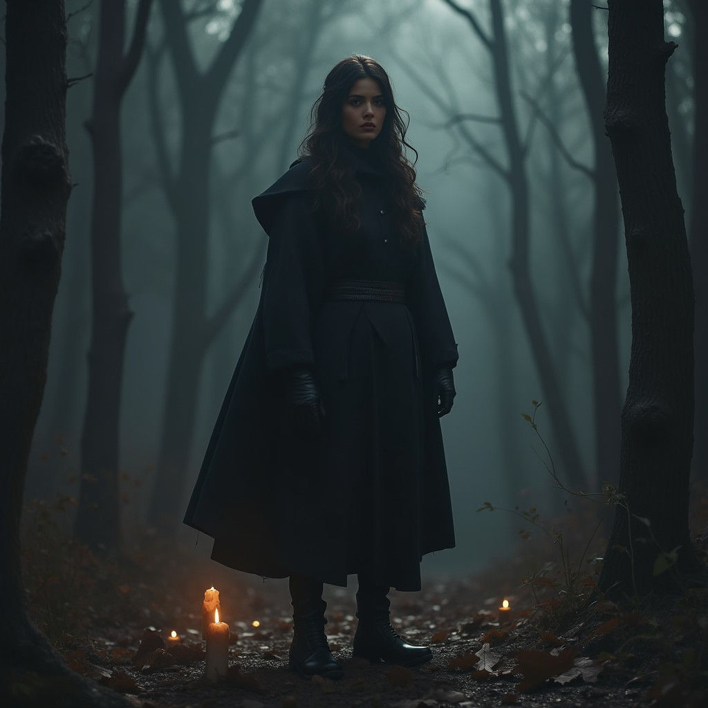 Kurdish Activist Portrait in Dark Mystical Style