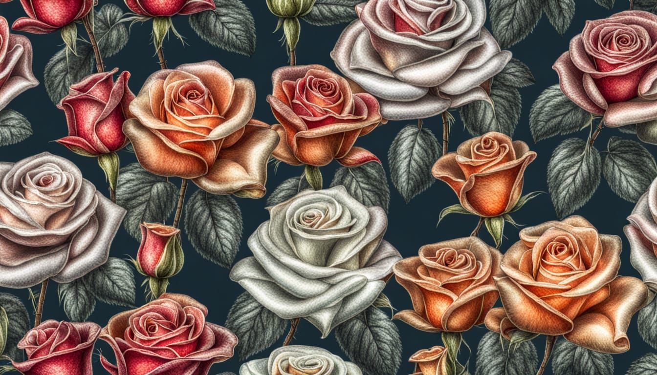 Exquisite Roses in Effervescent Glass