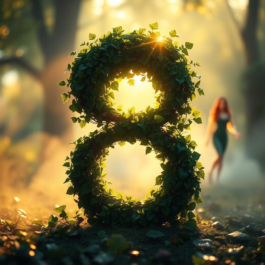 Poison Ivy's Elegantly Sculpted Ivy Number 8 in Golden Light