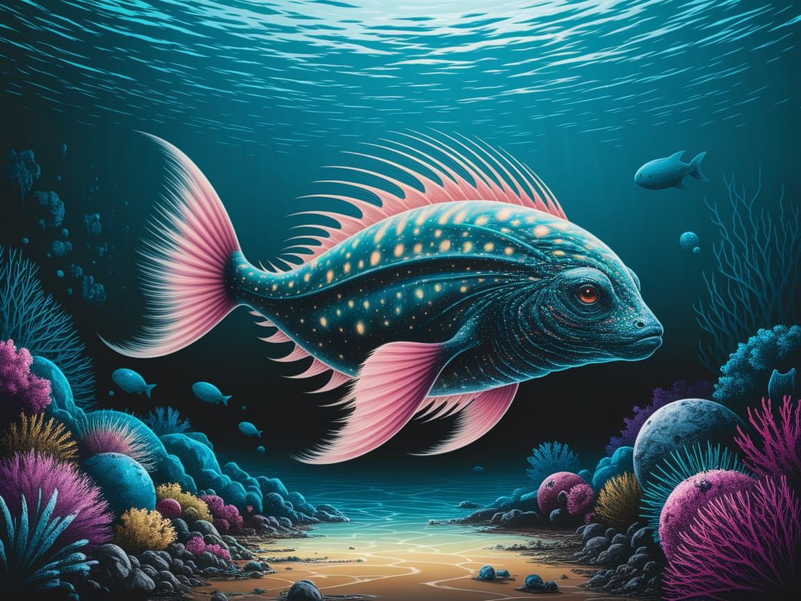 Underwater Bioluminescent Alien Marvels Concept Art