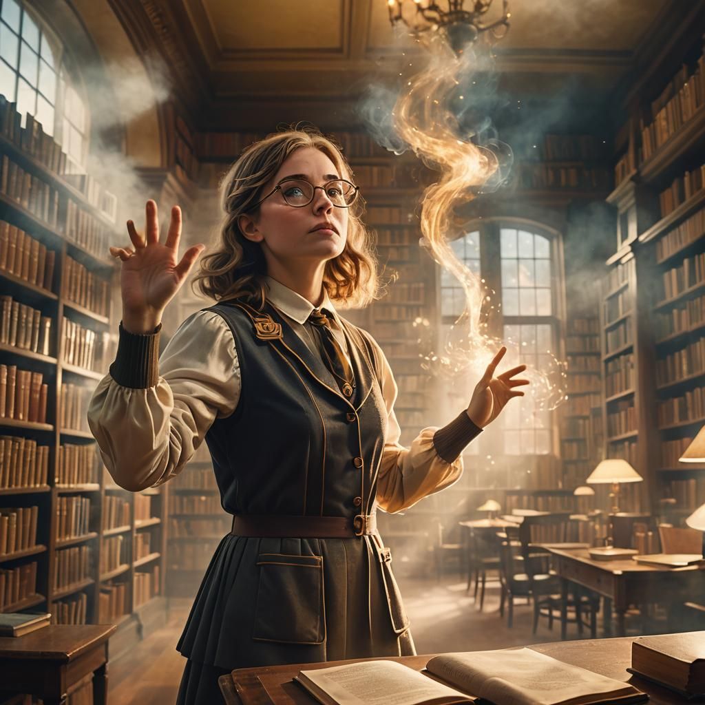 Enchanted Alice Quinn Casts a Spell in Whimsical Library Set...