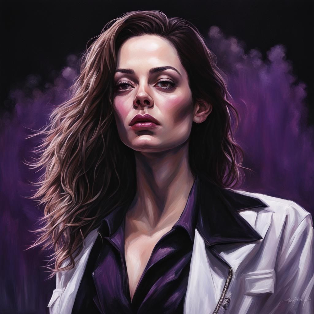 Hyperrealistic Portrait of a Woman in Darkness