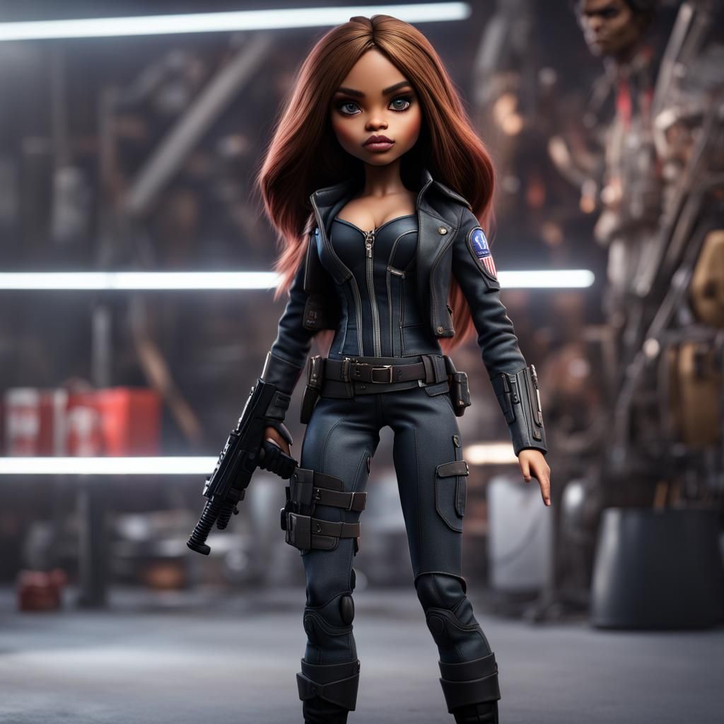 Hyperrealistic Bratz Dolls as Winter Soldier