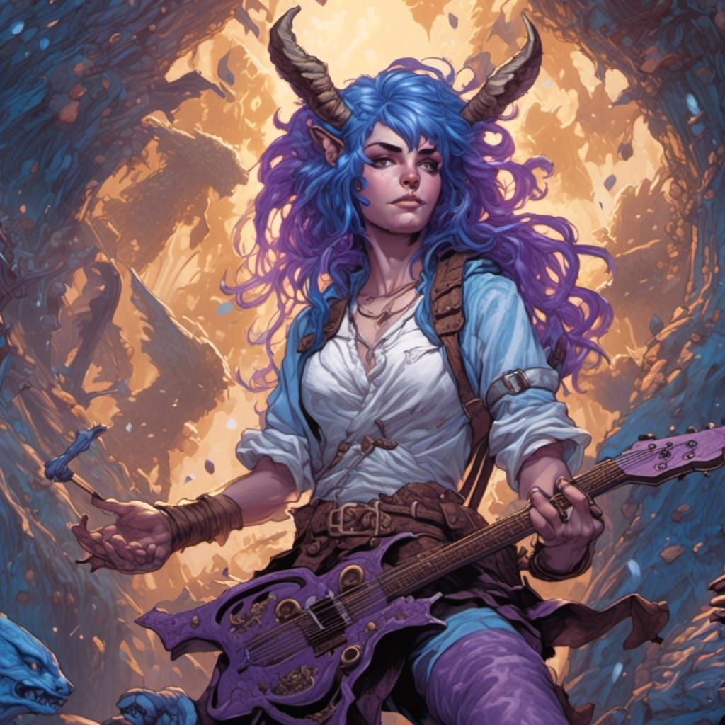 Female Satyr Bard in Comic Book Style