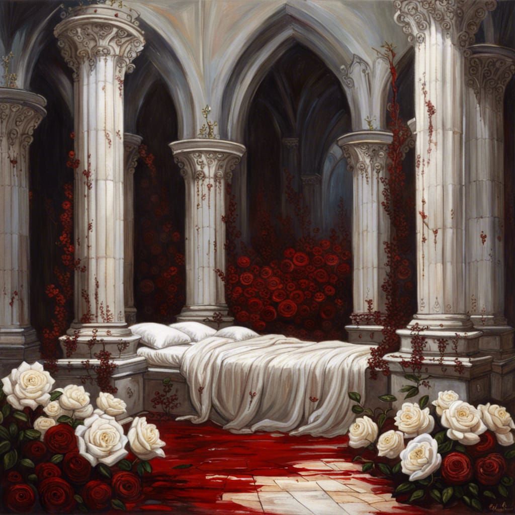 Gothic Bed of Roses in High Romantic Style