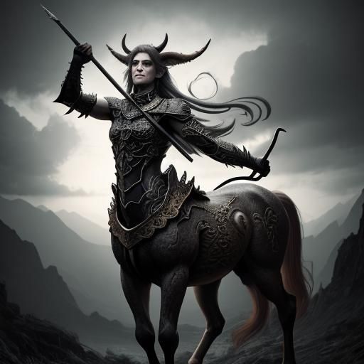 Hyperrealistic Female Centaur Sagittarius Monster Girl