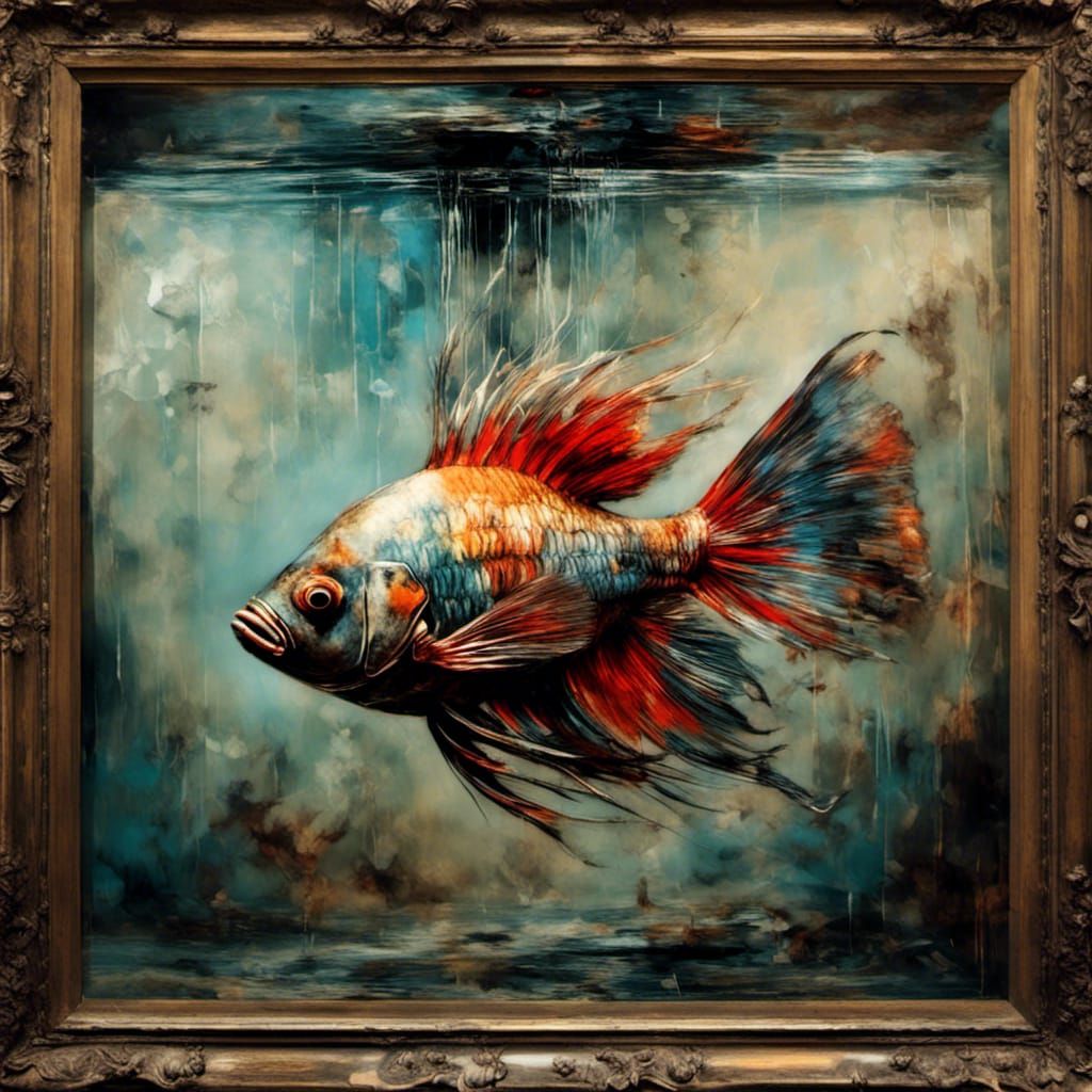 Beta Fish in Aquarium: A Surrealist Masterpiece