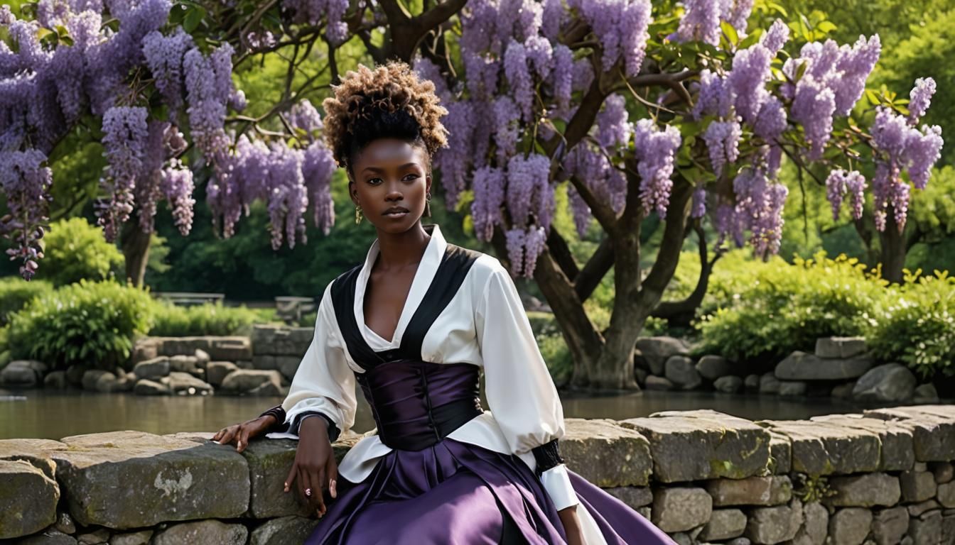 Androgynous Person with Scythe by River