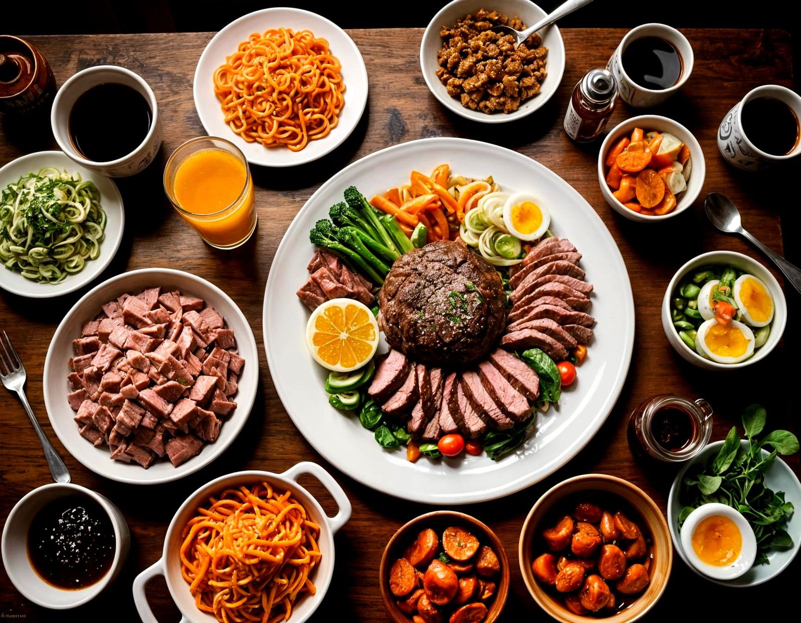 High-Contrast Steakhouse Scene in Realistic Detail