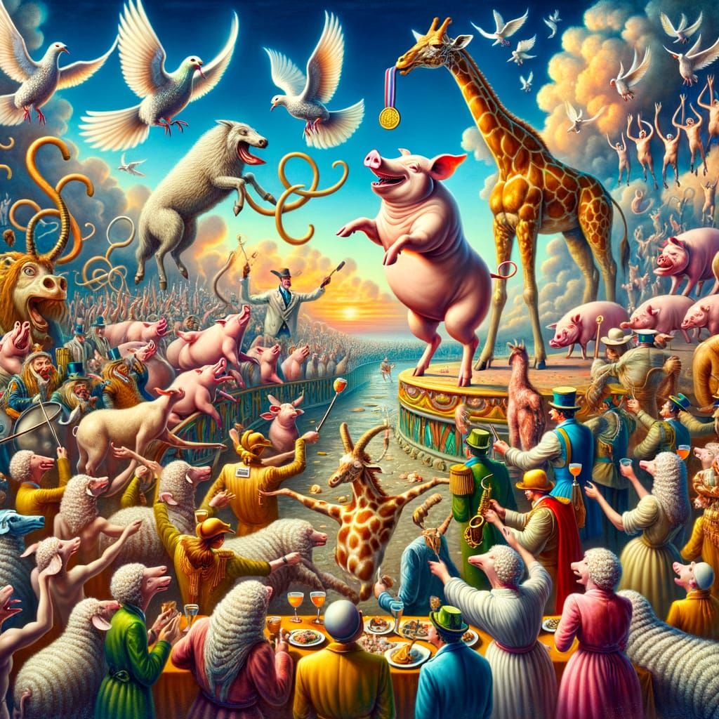 Pig Wins Gold Medal in Surreal Jungle Olympics