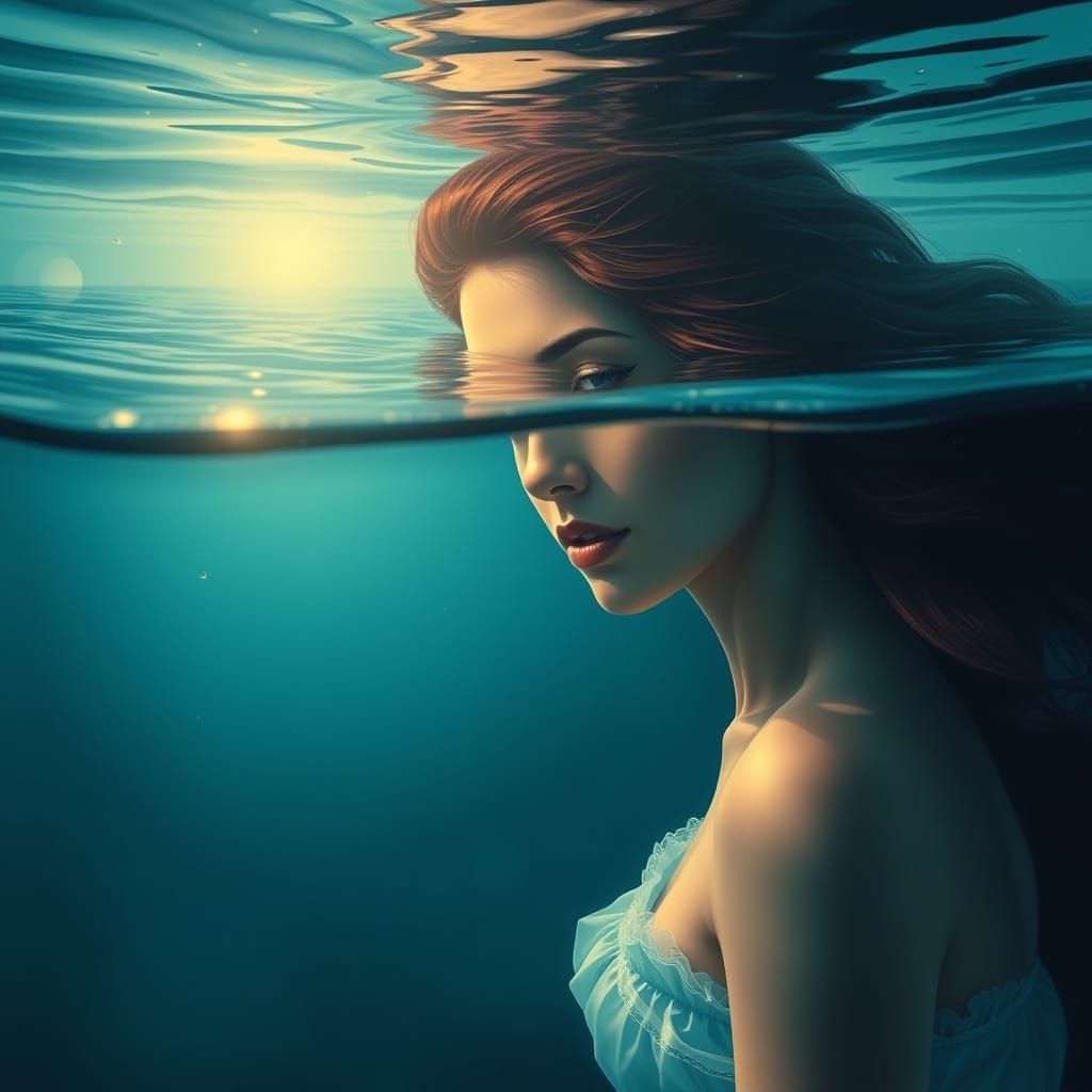 Lady in the Deep Blue Ocean