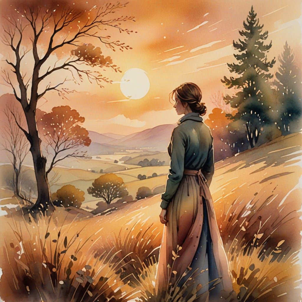 Nostalgic Dreamscapes in Soft Watercolor