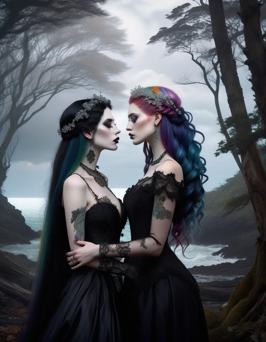 Goth Lesbian Romance in Dark Forest