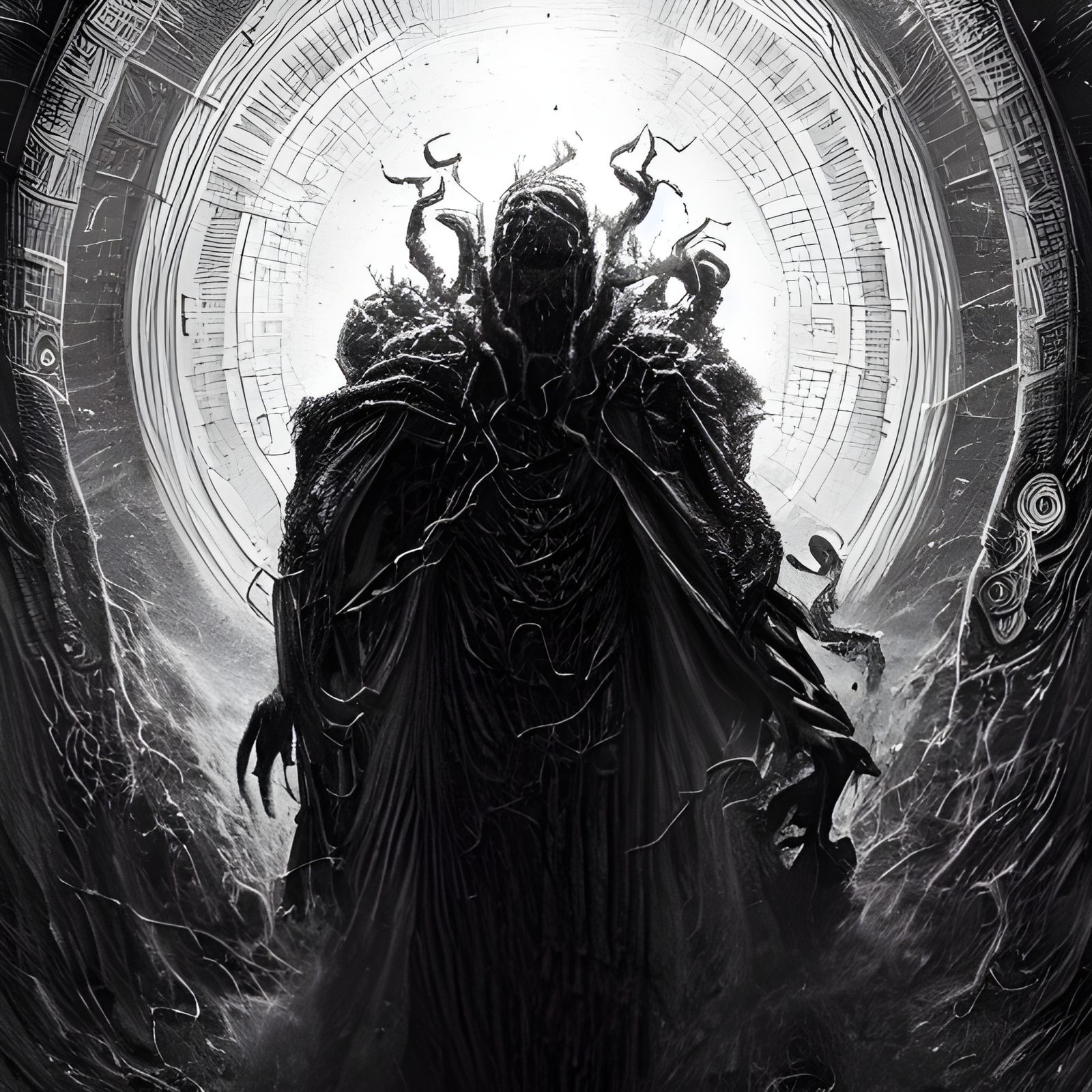 Terrifying Eldritch Thunder God Illustration