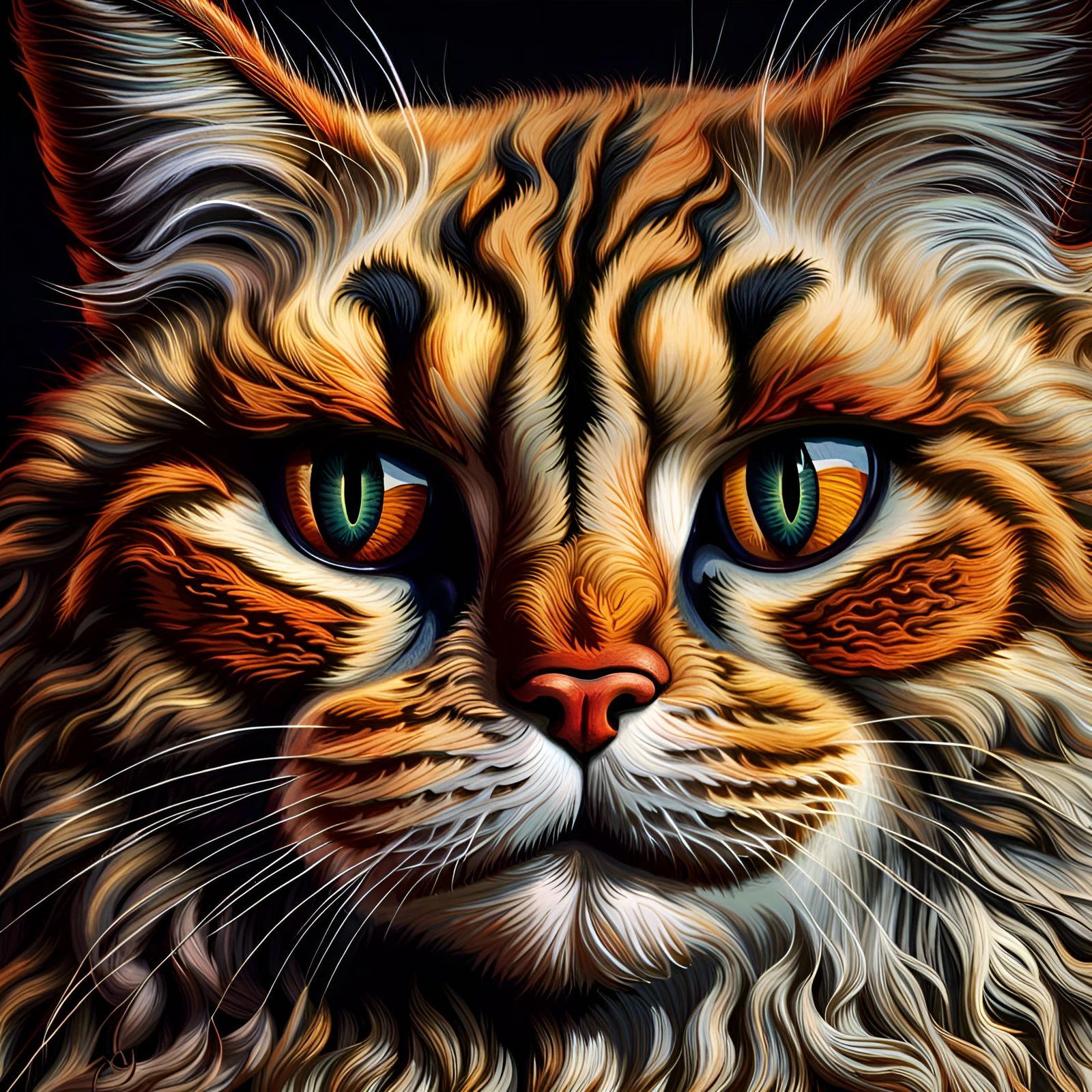 Hyperrealistic Cat Portrait with Intricate Details