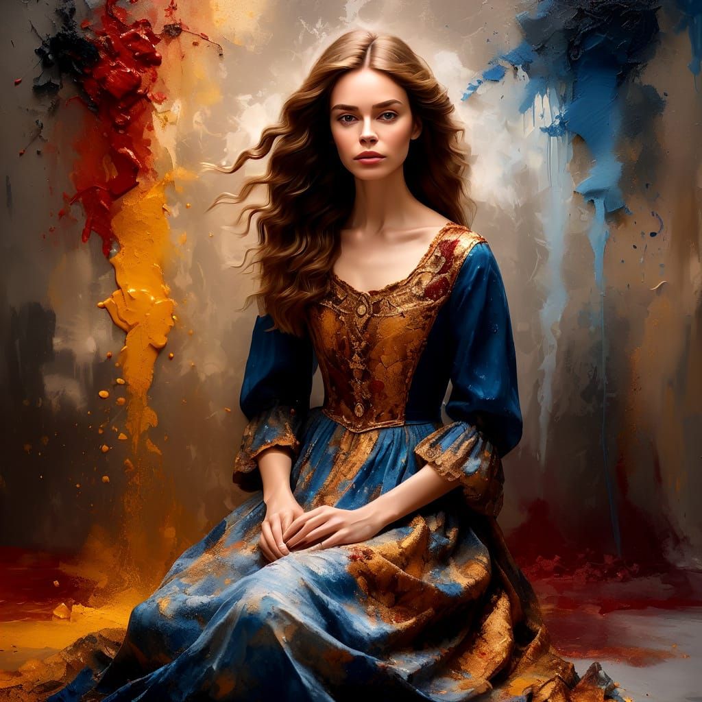 Medieval Lady in Earthy Splendor