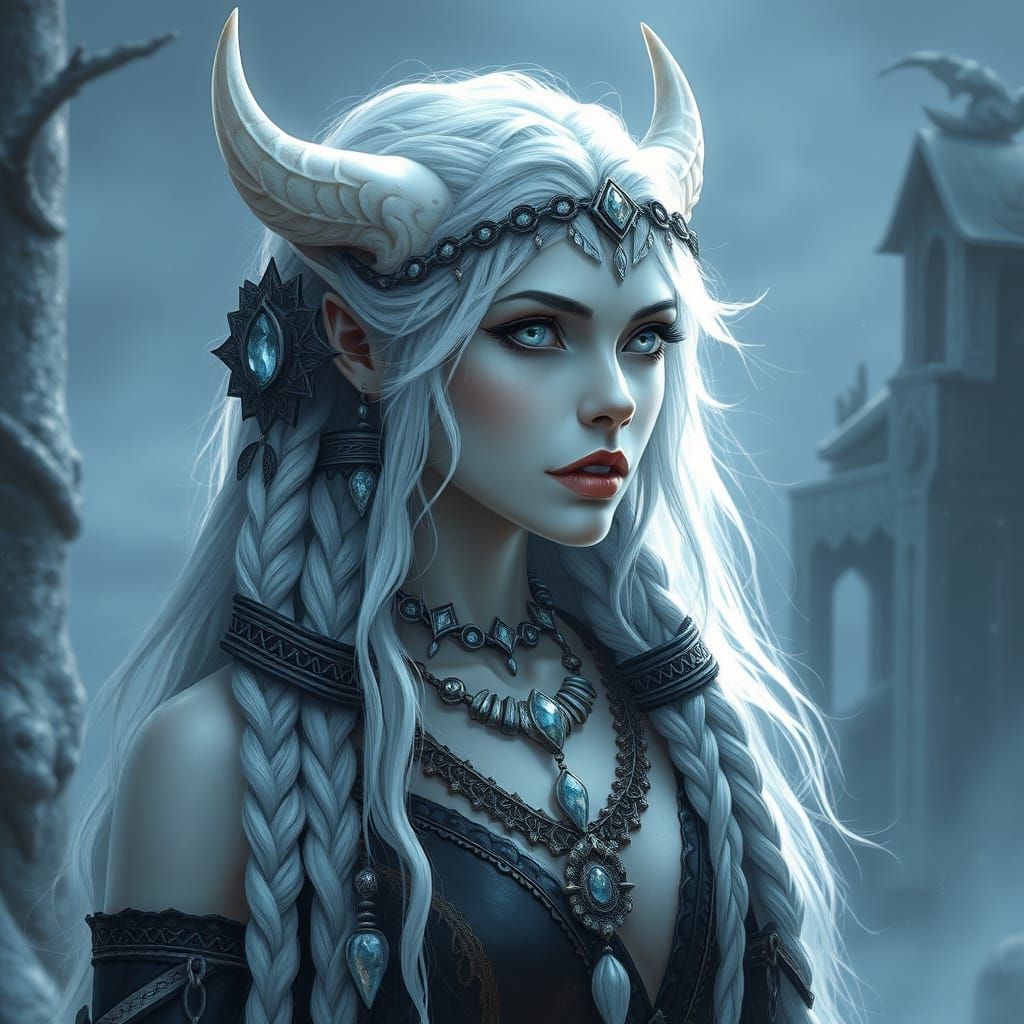 Ethereal Nordic Lycanthrope: A Dark Fantasy Portrait