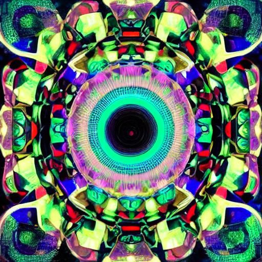 Geometric Fauvism Abstract Painting with Spirals