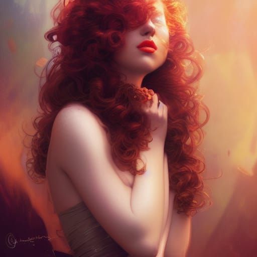 Redhead Beauty in Art Nouveau Style