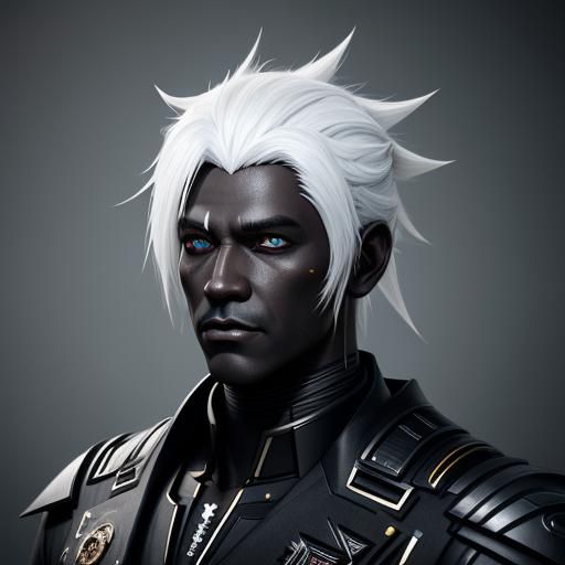 Cyberpunk Humanoid with Anime Aesthetic