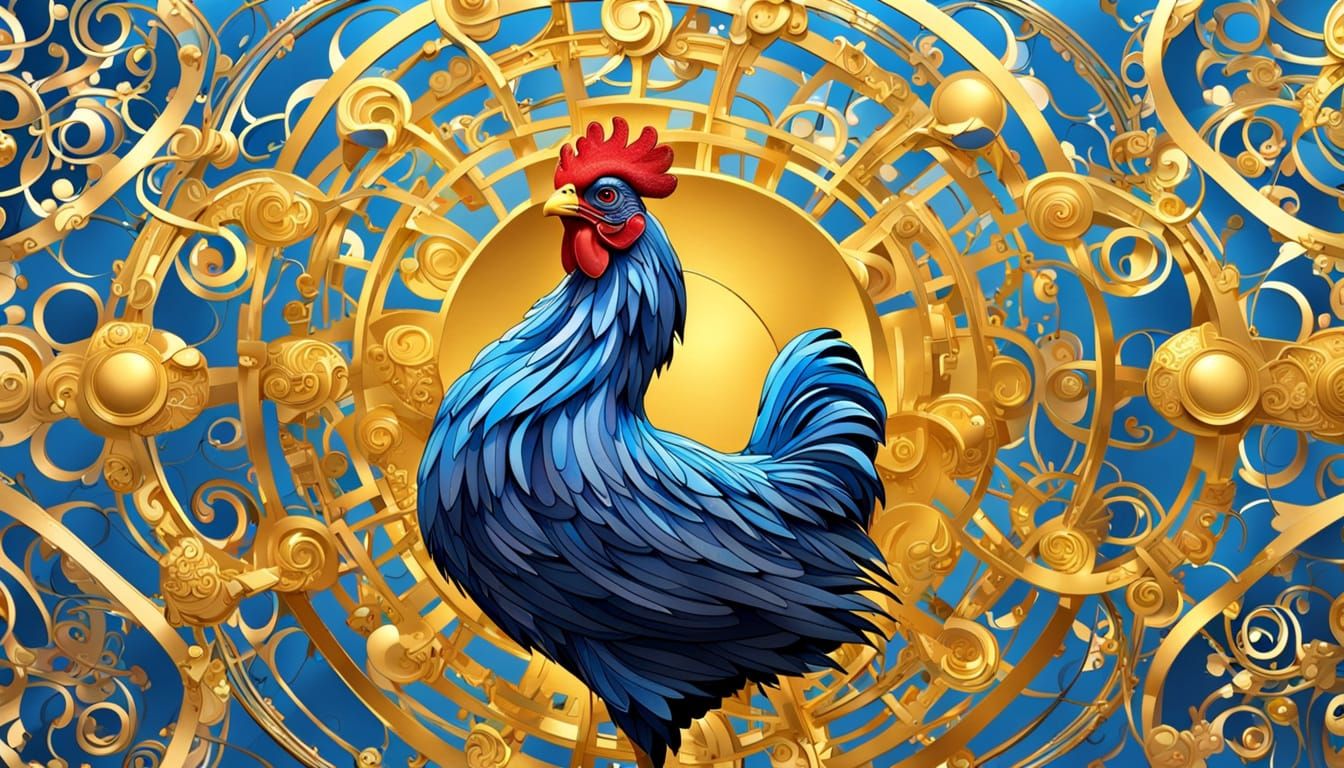 Ethereal Easter Chicken in Art Nouveau Style